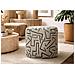 Pouf Nairobi Rotondo In Legno Pino E Tessuto Multicolore Ø44x40 Cm - Foto miniatura 5