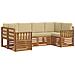 Set divani con cuscino 20 pcs Naturale Legno di Acacia Massello - Foto miniatura 1