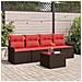 Set Divano da Giardino 5 pcs Beige e Rosso polyrattan - Foto miniatura 2