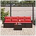 Set Divano da Giardino 5 pcs Beige e Rosso polyrattan - Foto miniatura 3