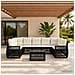 Set Divano da Giardino 8 pz Nero polyrattan - Foto miniatura 6