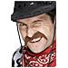 Baffi Per Adulto Da Cowboy Nera - Foto miniatura 1