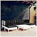 Set Divani Da Giardino 7 Pz Con Cuscini Bianchi Legno Di Pino - Foto miniatura 1