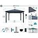 Gazebo Da Giardino In Alluminio Grace 350s350 Grigio Antracite - Foto miniatura 8