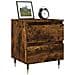 Comodini 2pz Rovere Fumo 40x35x50 Cm In Legno Multistrato - Foto miniatura 3