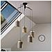 Lampadario Industrial Albariza 5 Luci Metallo Nero E Marrone - Foto miniatura 1