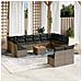 Set Divani da Giardino 13 pz con Cuscini Grigio in Polyrattan - Foto miniatura 2