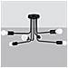 Lampadario Norah 6 Nero Sl. 1452 - Moderno Lampadari Nero 33x68x68 Cm - Foto miniatura 3