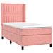 Letto a Molle con Materasso e LED Rosa 80x200 cm in Velluto - Foto miniatura 5