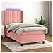 Letto a Molle con Materasso e LED Rosa 80x200 cm in Velluto - Foto miniatura 6