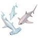 Cartone 6 Set Shark 3 Animali Marini Da Bagnetto 21 Cm - Foto miniatura 1