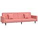 Divano Letto a 2 Posti con 2 Cuscini Rosa in Velluto - Foto miniatura 1