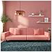 Divano Letto a 2 Posti con 2 Cuscini Rosa in Velluto - Foto miniatura 2