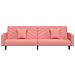 Divano Letto a 2 Posti con 2 Cuscini Rosa in Velluto - Foto miniatura 5