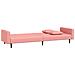 Divano Letto a 2 Posti con 2 Cuscini Rosa in Velluto - Foto miniatura 6