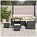 Set Divani da Giardino  8 Pezzi con Cuscini Rattan Nero Polyrattan Acacia, Set Pranzo da Giardino  3 Pezzi con Cuscini Rattan Nero Polyrattan Acacia - Foto miniatura 3