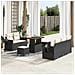 Set Divano da Giardino  8 Pezzi con Cuscini Neri Polyrattan Acacia, Set da Pranzo da Giardino  3 Pezzi con Cuscini Neri Polyrattan Acacia - Foto miniatura 2