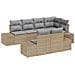 Set divano da giardino 7 pezzi con cuscini beige polyrattan - Foto miniatura 1
