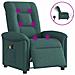 Poltrona Massaggiante Reclinabile Elettrica Verde Scuro Tessuto - Foto miniatura 1