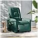 Poltrona Massaggiante Reclinabile Elettrica Verde Scuro Tessuto - Foto miniatura 2