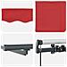 Tenda retrattile manuale  con LED Rossa 350x250 cm, Tessuto di ricambio per tenda  per telaio 3.5x2.5 m Rosso - Foto miniatura 8