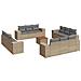 Set Divano da Giardino 13 pz con Cuscini Beige in Polyrattan - Foto miniatura 1