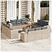 Set Divano da Giardino 13 pz con Cuscini Beige in Polyrattan - Foto miniatura 2