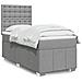 Giroletto a Molle con Materasso Grigio Chiaro 80x200 cm Tessuto - Foto miniatura 2
