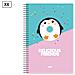 Pack 6 Unità Quaderno A Cerniera Fº 80 Fogli 90 G/m² Design Delicious Friends Pinguino - Foto miniatura 1