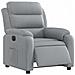 Poltrona Elettrica Reclinabile Grigio Chiaro in Tessuto - Foto miniatura 3