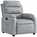 Poltrona Elettrica Reclinabile Grigio Chiaro in Tessuto - Foto miniatura 4