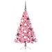 Albero di Natale artificiale con luci integrate Rosa 120 cm PVC - Foto miniatura 5
