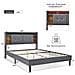 Letto Grigio Multifunzione Con Presa, Led, Stoccaggio E Dimensioni Ottimizzate - Foto miniatura 3