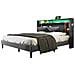 Letto Grigio Multifunzione Con Presa, Led, Stoccaggio E Dimensioni Ottimizzate - Foto miniatura 1