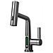 Rubinetto per lavabo da bagno, Blackswan, tipo M327, modello smart grigio antracite, con display LCD, 3 modalità e doccia a cascata mobile, dimensioni 23 cm - Foto miniatura 1
