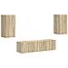 Set mobile TV 4 pcs Rovere Sonoma Legno multistrato - Foto miniatura 1