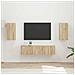 Set mobile TV 4 pcs Rovere Sonoma Legno multistrato - Foto miniatura 2