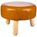 Sgabello In Legno E Similpelle Arancione 40x40x13/29h - Foto miniatura 1