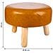 Sgabello In Legno E Similpelle Arancione 40x40x13/29h - Foto miniatura 5