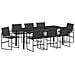Set da Pranzo per Giardino 9 pcs Nero - Foto miniatura 1