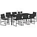 Set da Pranzo per Giardino 9 pcs Nero - Foto miniatura 3