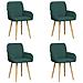 Sedie da pranzo 4 pcs Tessuto Verde Scuro 56,5 x 50 x 87,5 cm - Foto miniatura 1