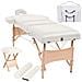Set Lettino Massaggio Pieghevole 3 Zone 10 Cm E Sgabello Bianco - Foto miniatura 1