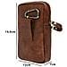Cintura In Pelle Con Cerniera Per Smartphone Con Moschettone - Marrone - Foto miniatura 3