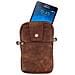 Cintura In Pelle Con Cerniera Per Smartphone Con Moschettone - Marrone - Foto miniatura 4