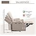 Poltrona Relax Elettrica Reclinabile Con Presa Di Ricarica Usb Beige - Foto miniatura 7