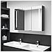 Armadietto Bagno con Specchio e LED 89x14x62 cm Grigio Lucido - Foto miniatura 7