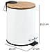 Cestino Bagno Tortona, Easy Close, 3 L, Bianco Opaco, Wenko - Foto miniatura 3