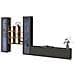 Parete Attrezzata Egidio, Set Salotto Porta Tv A 3 Ante, Mobile Soggiorno Multiuso Con Vetrina E Luce Led, 100% Made In Italy, Cm 350x30h180, Antracite E Acero - Foto miniatura 2