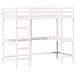 Letto Soppalco Con Scrivania Bianco 90x190 Cm Massello Pino - Foto miniatura 1